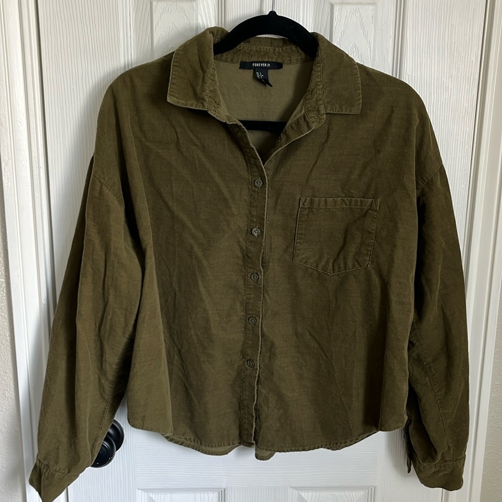 Long sleeve corduroy button down